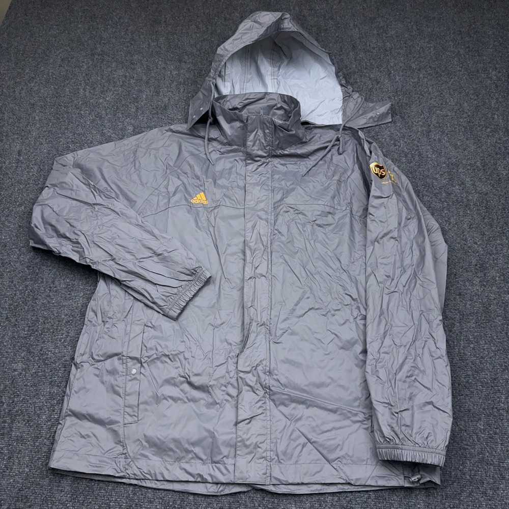 Adidas Rain Jacket Men's XL Gray London 2012 Olympics UPS Supporter Lightweight
